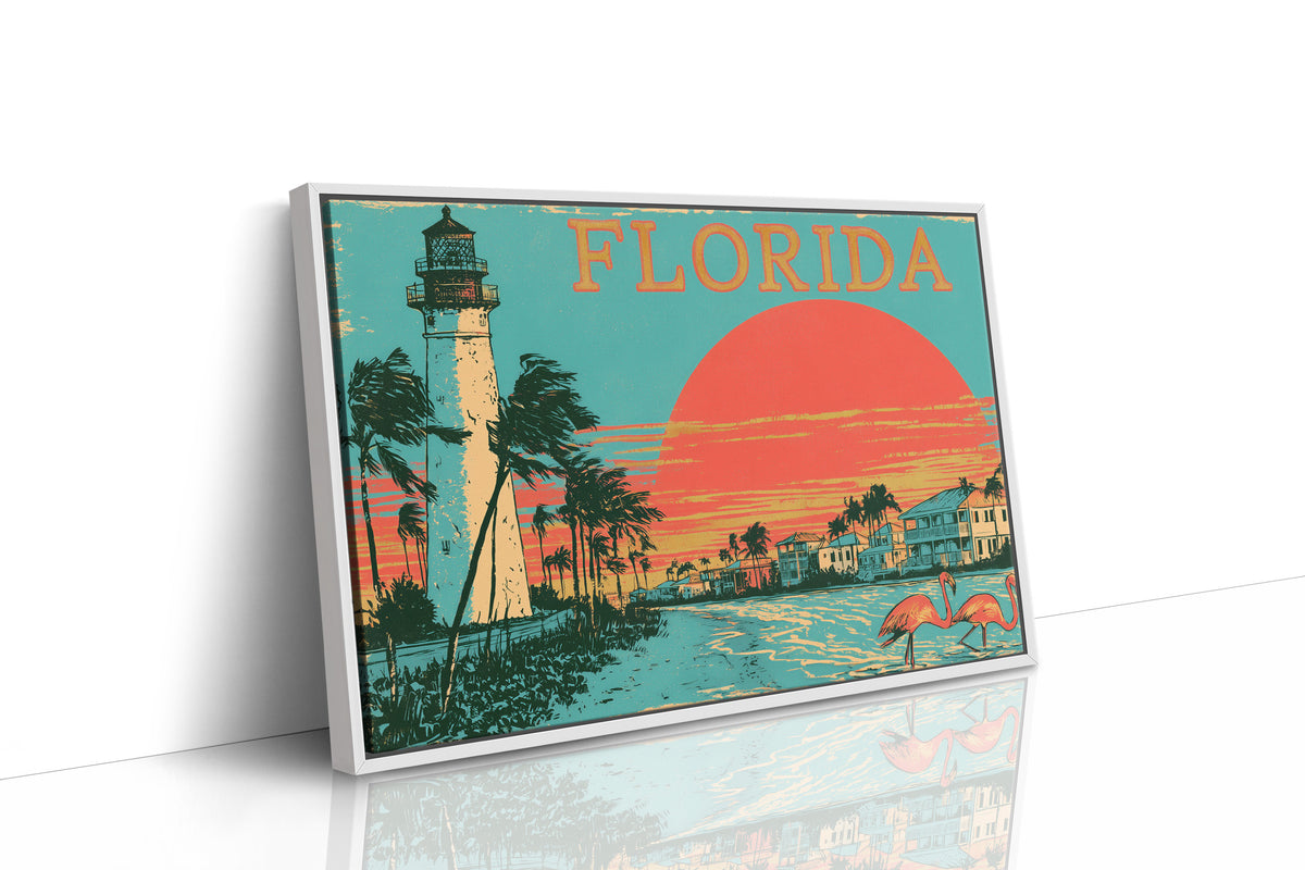 Florida Sunset Flamingo Shore