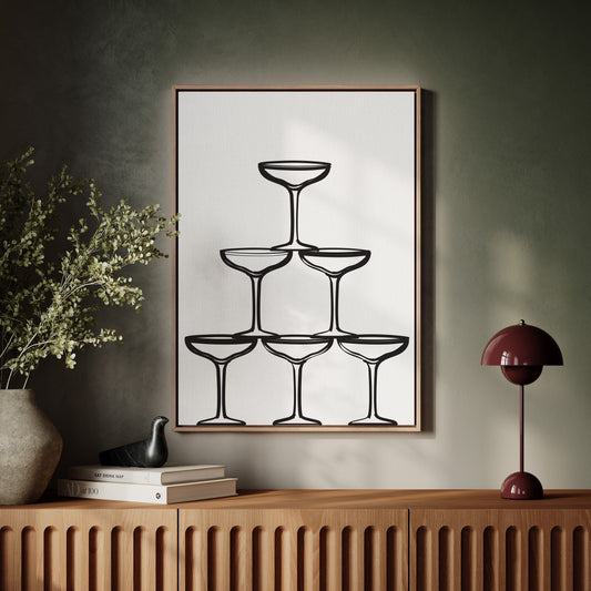 Champagne Tower Draws Midnight Maps