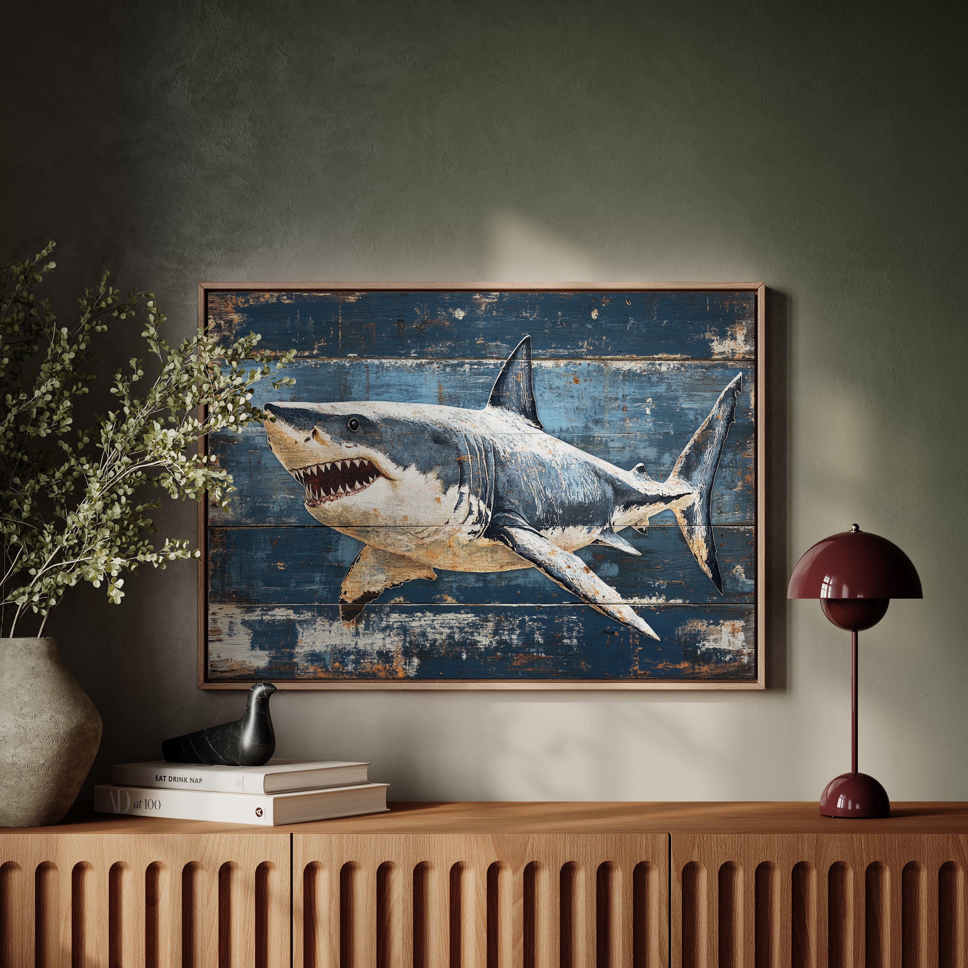 Deep Blue Tales On Weathered Wood