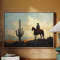 Cowboy Sundown by the Saguaro