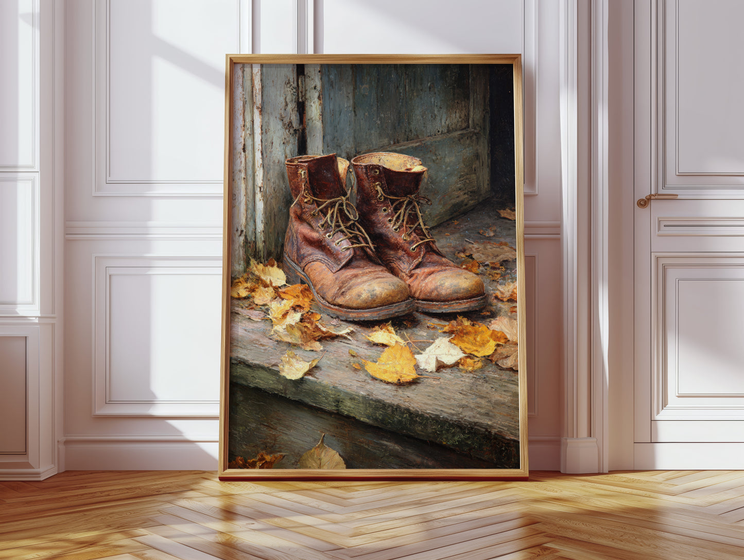 Autumn Leaves Meet Weathered Leather