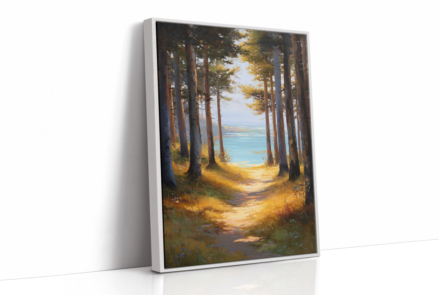 Forest Path Meets Azure Waters