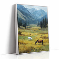 Two Horses, One Quiet Valley