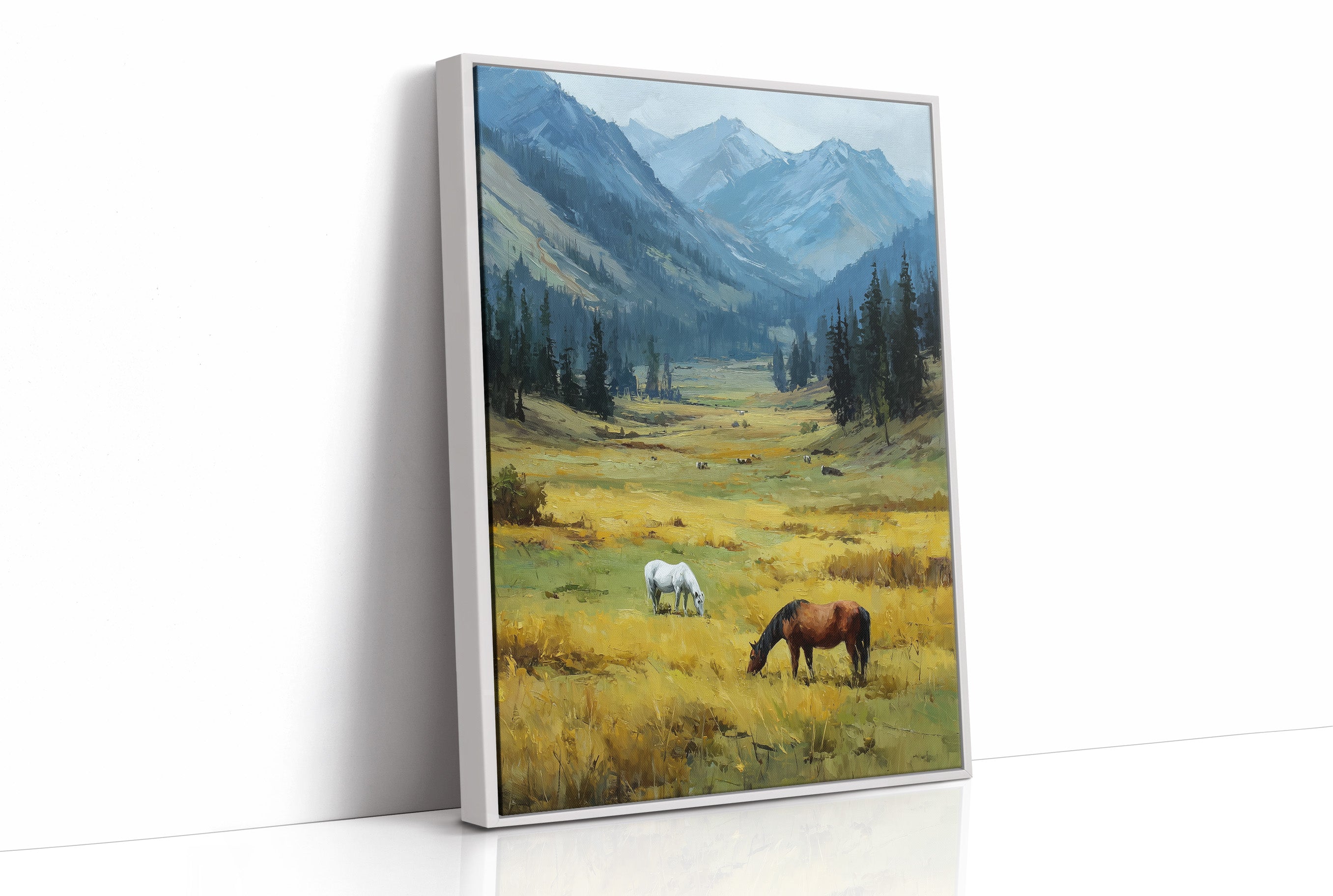 Two Horses, One Quiet Valley
