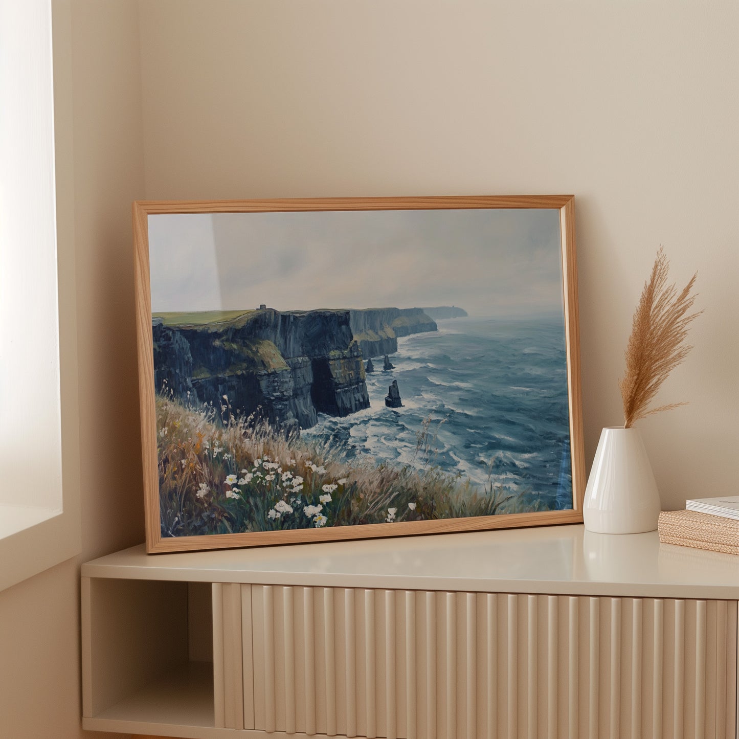Wild Daisies Dance Above Atlantic Cliffs
