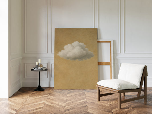 Solitary Cloud Over Ochre Sky