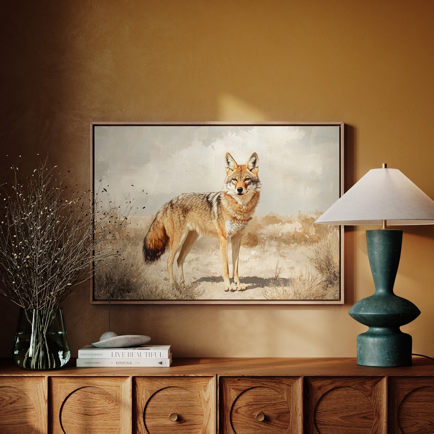 Lone Coyote in the Sun