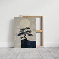 Zen Bonsai Tree Art – Minimalist Japanese Wall Print