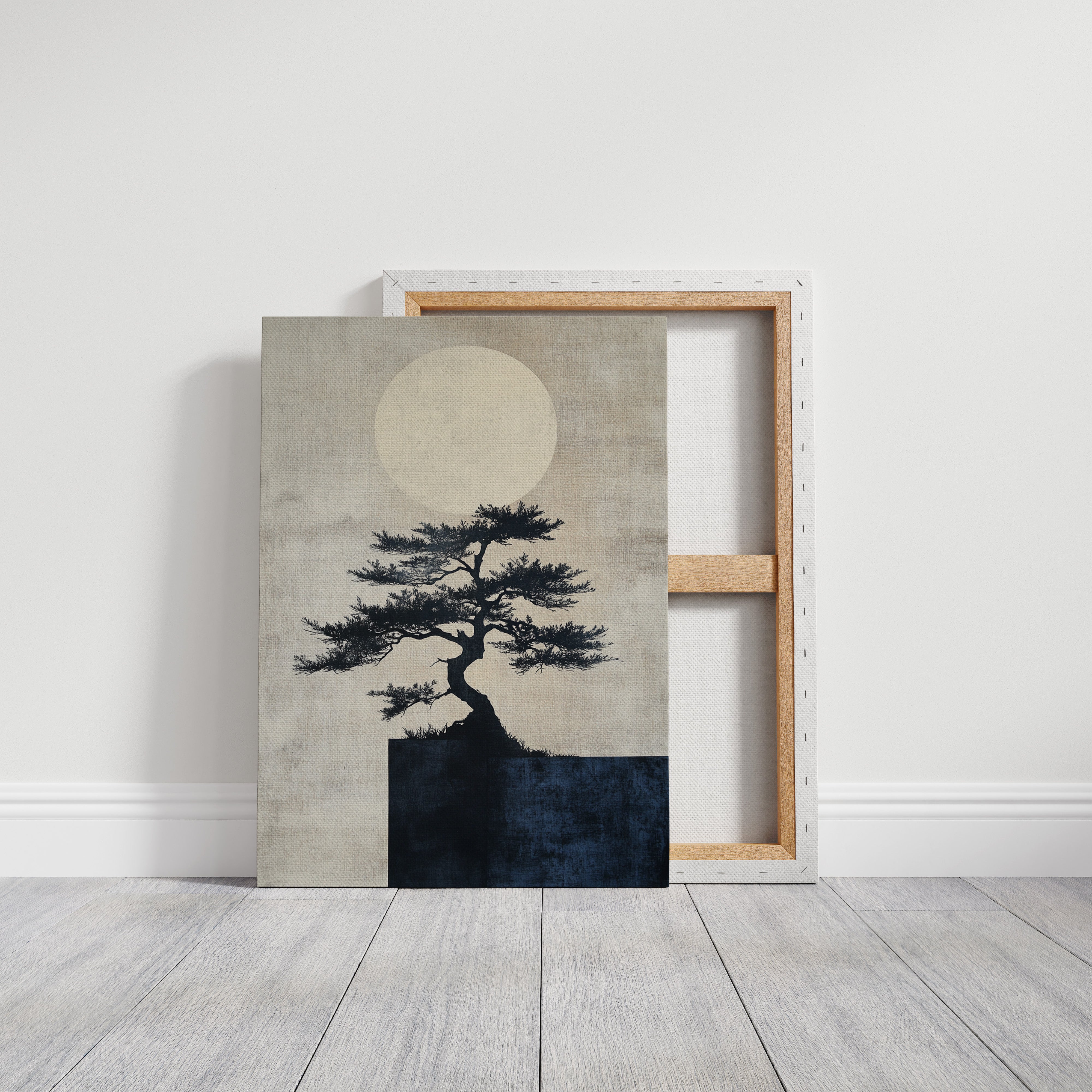 Zen Bonsai Tree Art – Minimalist Japanese Wall Print