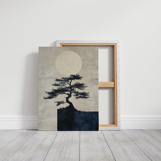 Zen Bonsai Tree Art – Minimalist Japanese Wall Print
