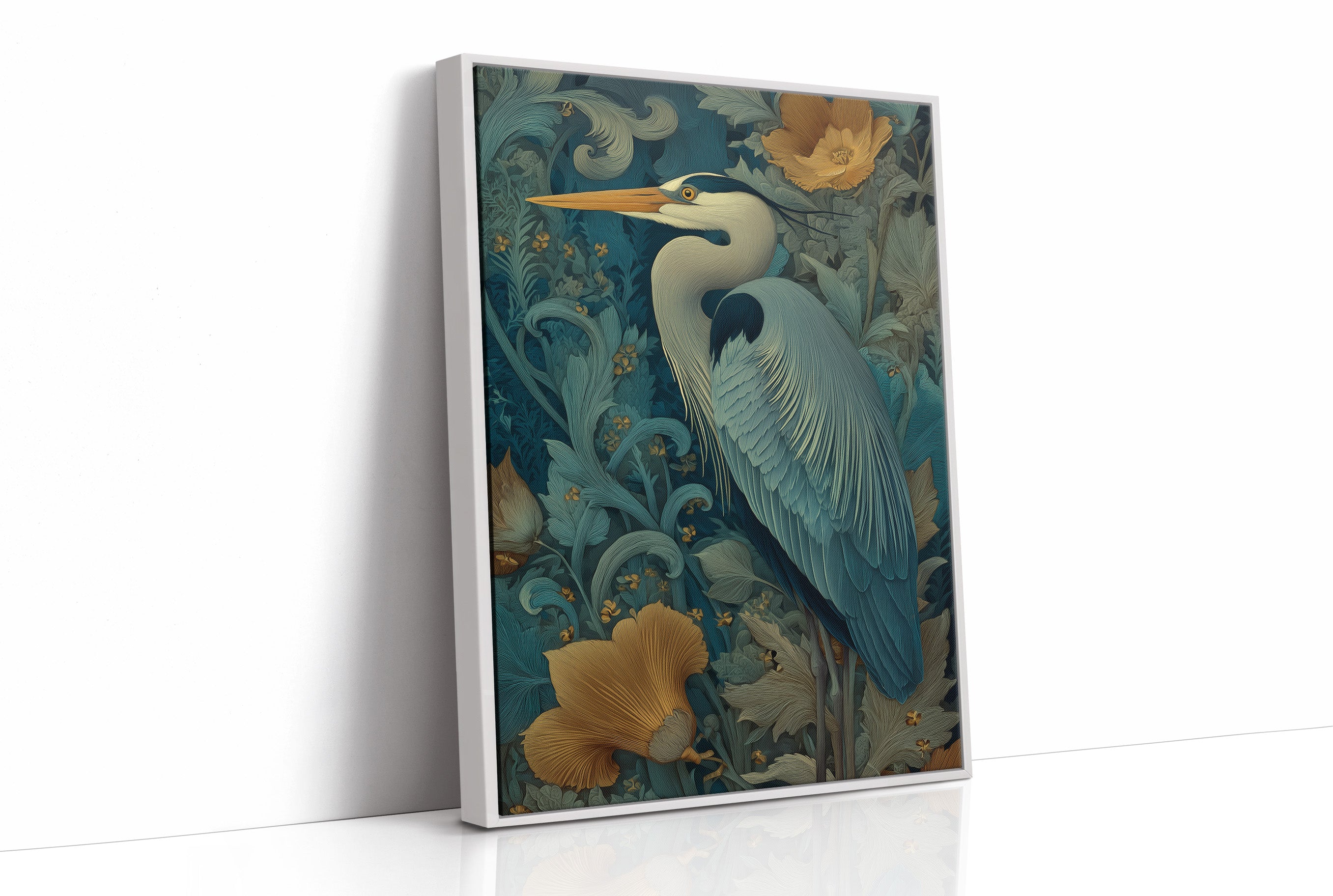 Heron Among Golden Poppies