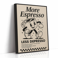 More Espresso, Less Depresso – Vintage Coffee Poster Print