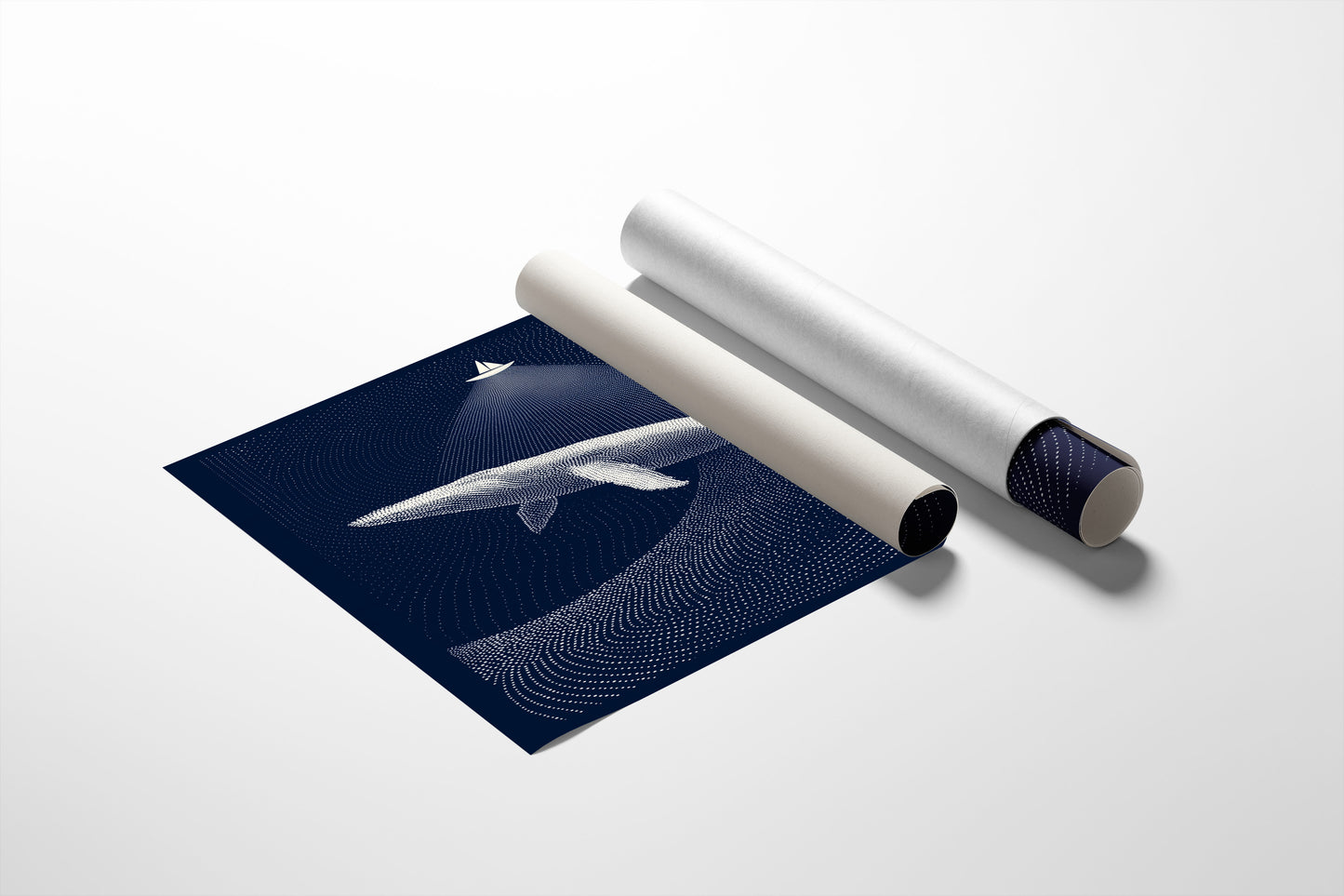 Tiny Vessel Above Ocean Giant