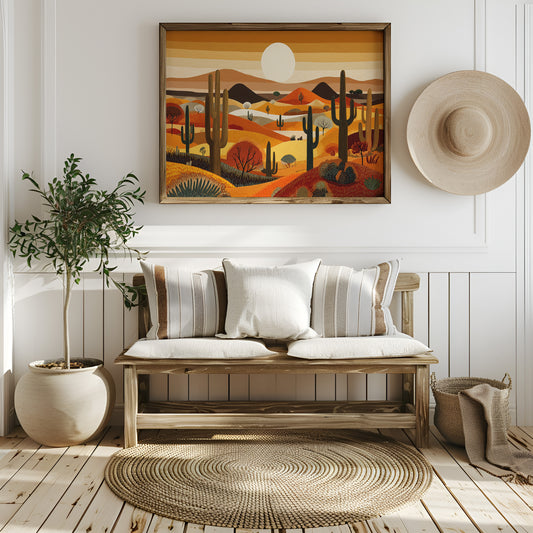 Saguaros Dance Under Desert Sunset