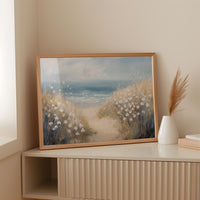 Coastal Daisies Dance Above Summer Waves