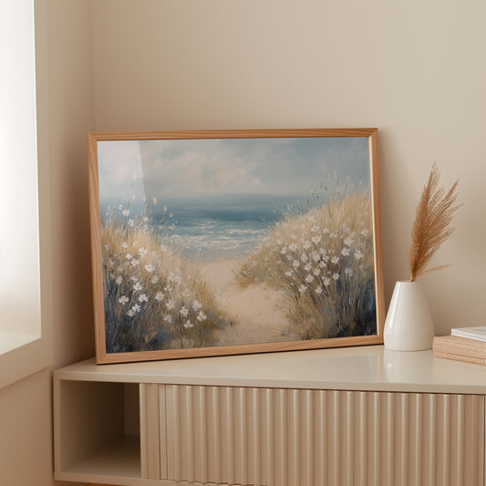 Coastal Daisies Dance Above Summer Waves