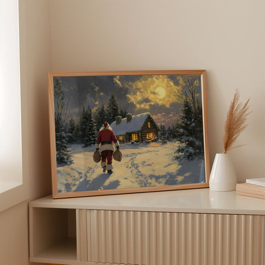 Moonlit Journey To Cabin Warmth