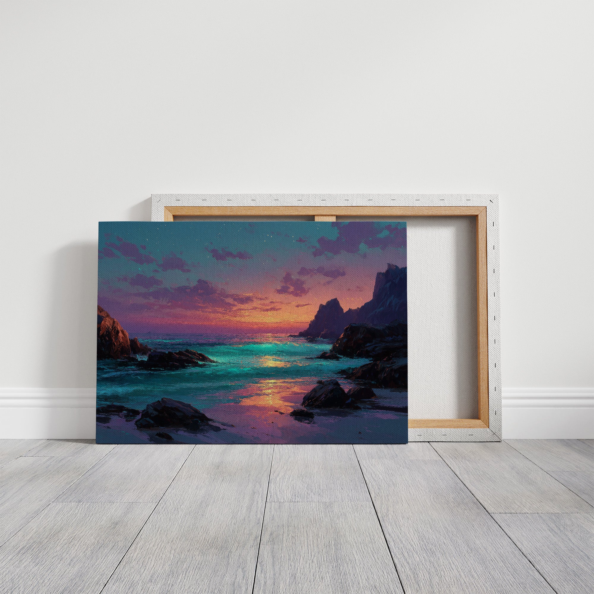 Neon Dusk on the Shore