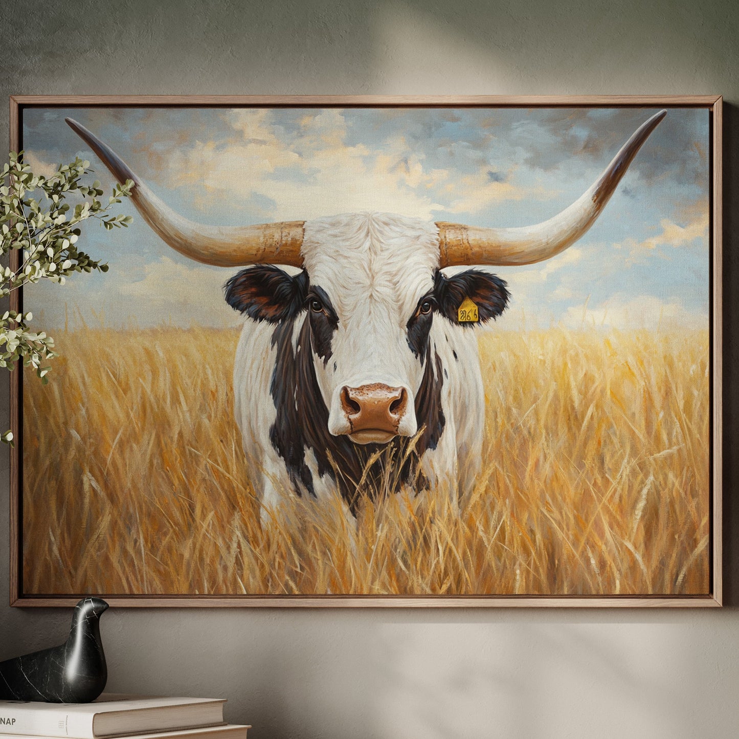 Golden Fields Meet Longhorn's Gaze