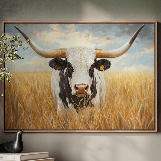 Golden Fields Meet Longhorn's Gaze