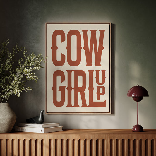 Cowgirl Up Western Typography Print