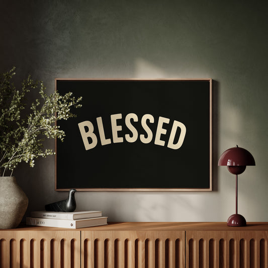 Blessed Minimalist Arch Text Print