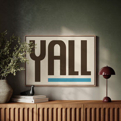 Y’all Typography Print with Teal Underline