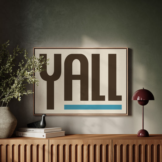 Y’all Typography Print with Teal Underline