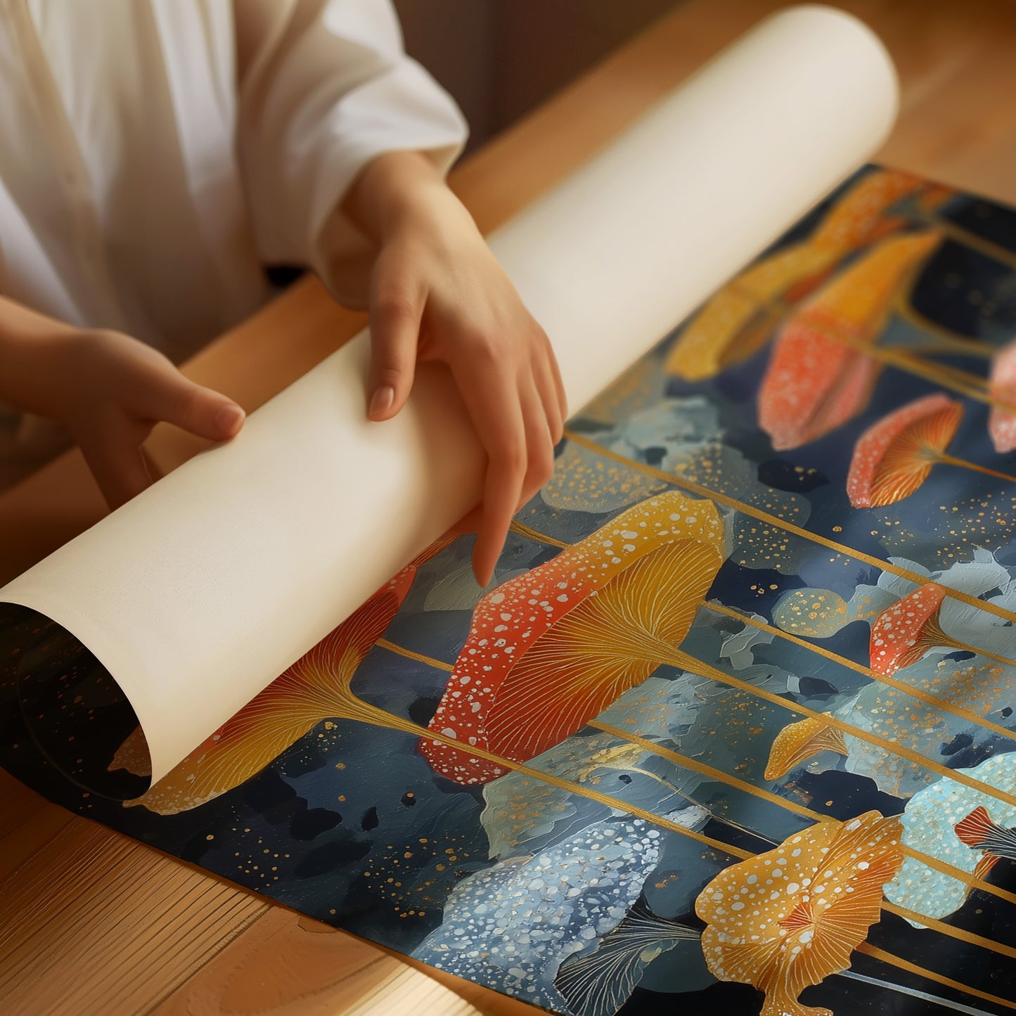 Luminous Mushrooms Dance Under Stars