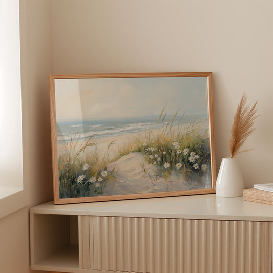 Daisies Dance Along Coastal Dunes