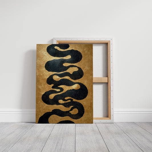 Serpentine Scales Dance In Gold