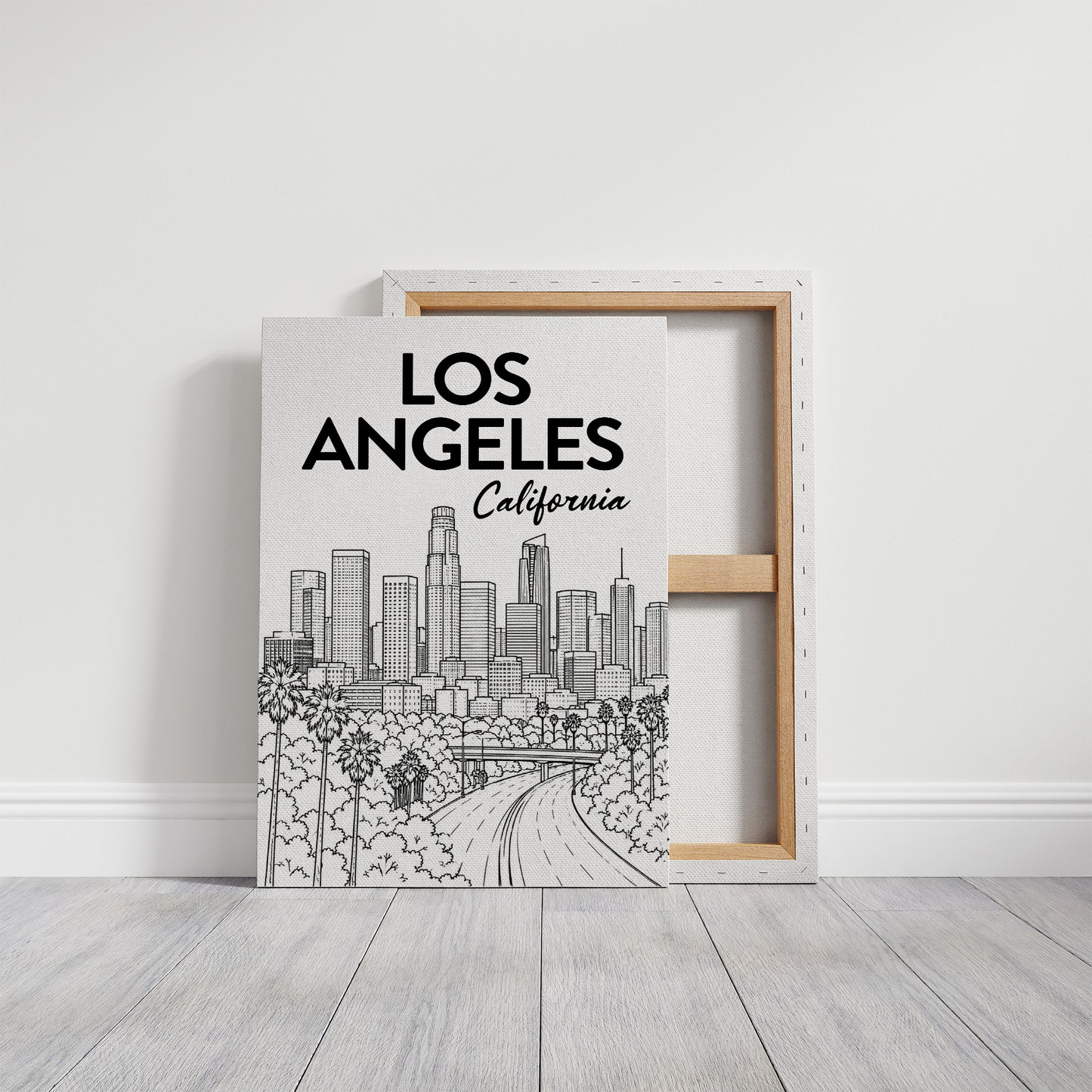 LA, Freeway Skyline Line Art