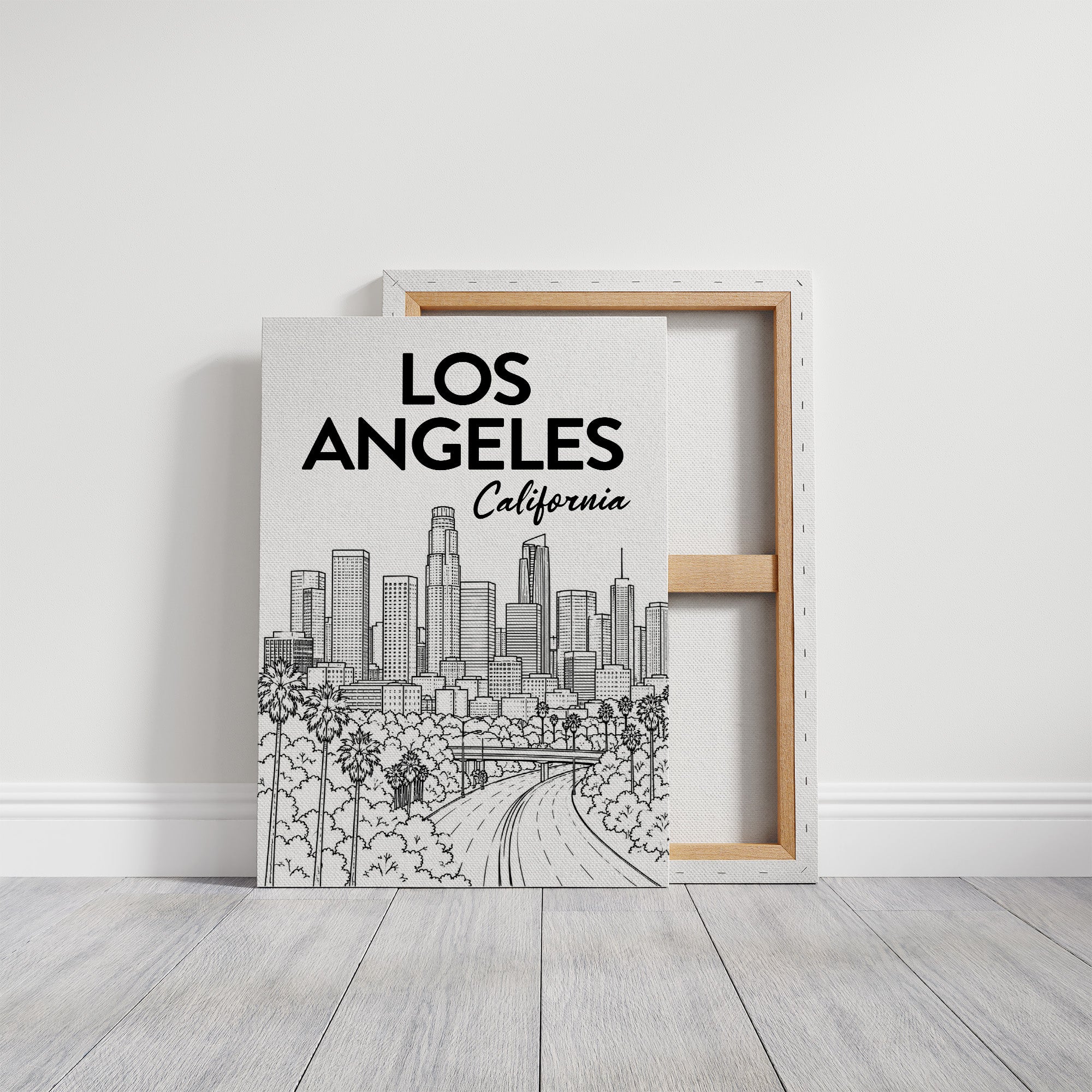 LA, Freeway Skyline Line Art