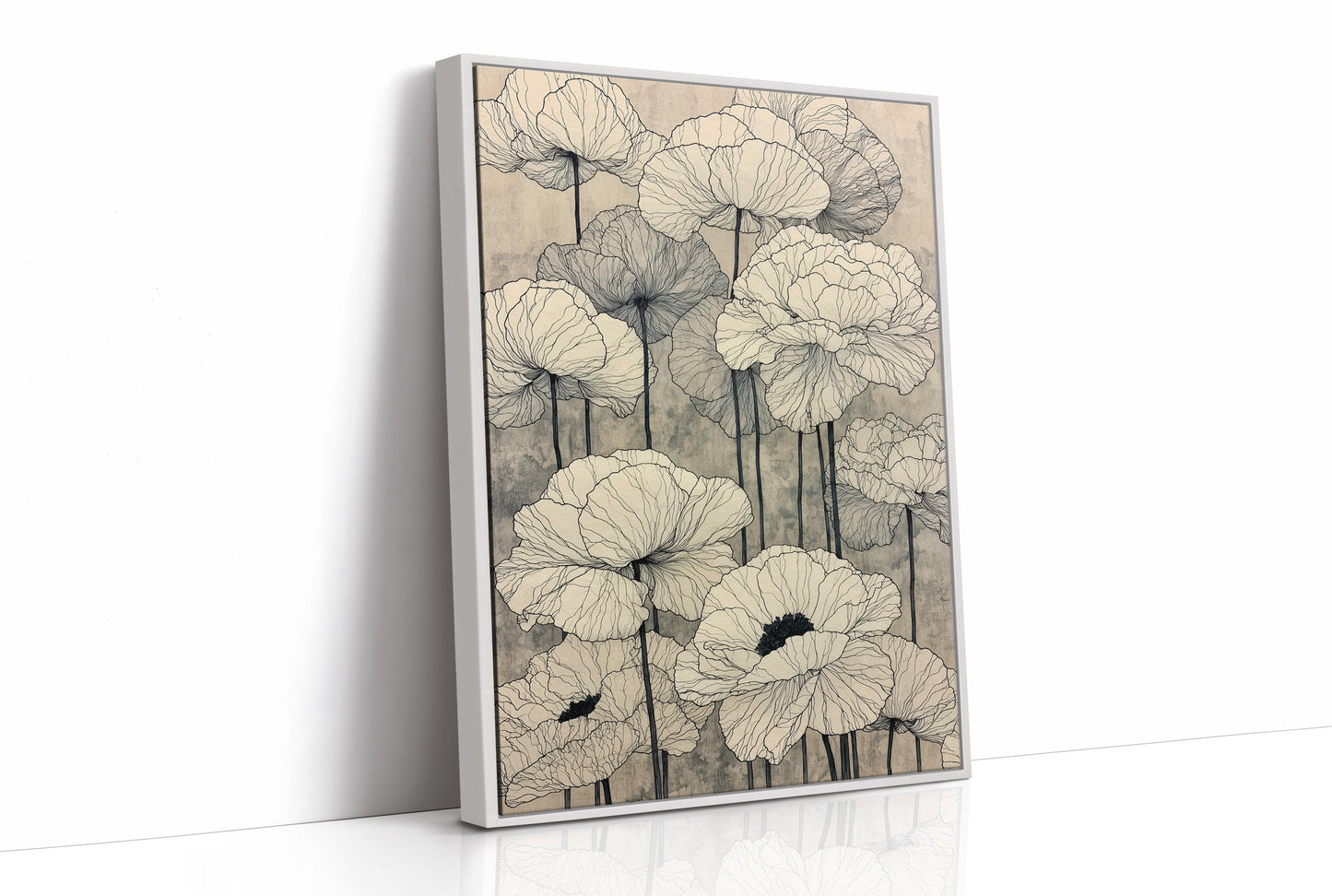 Faded Poppies on Parchment