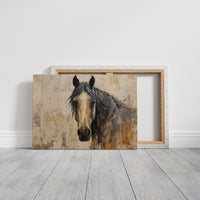 Noble Gaze Through Weathered Canvas