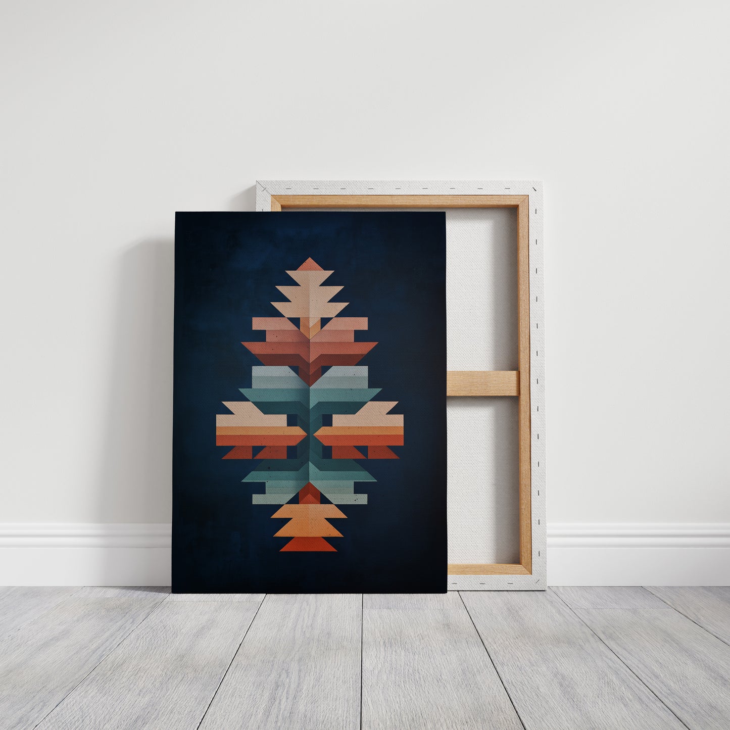 Geometric Totem in Midnight Blue