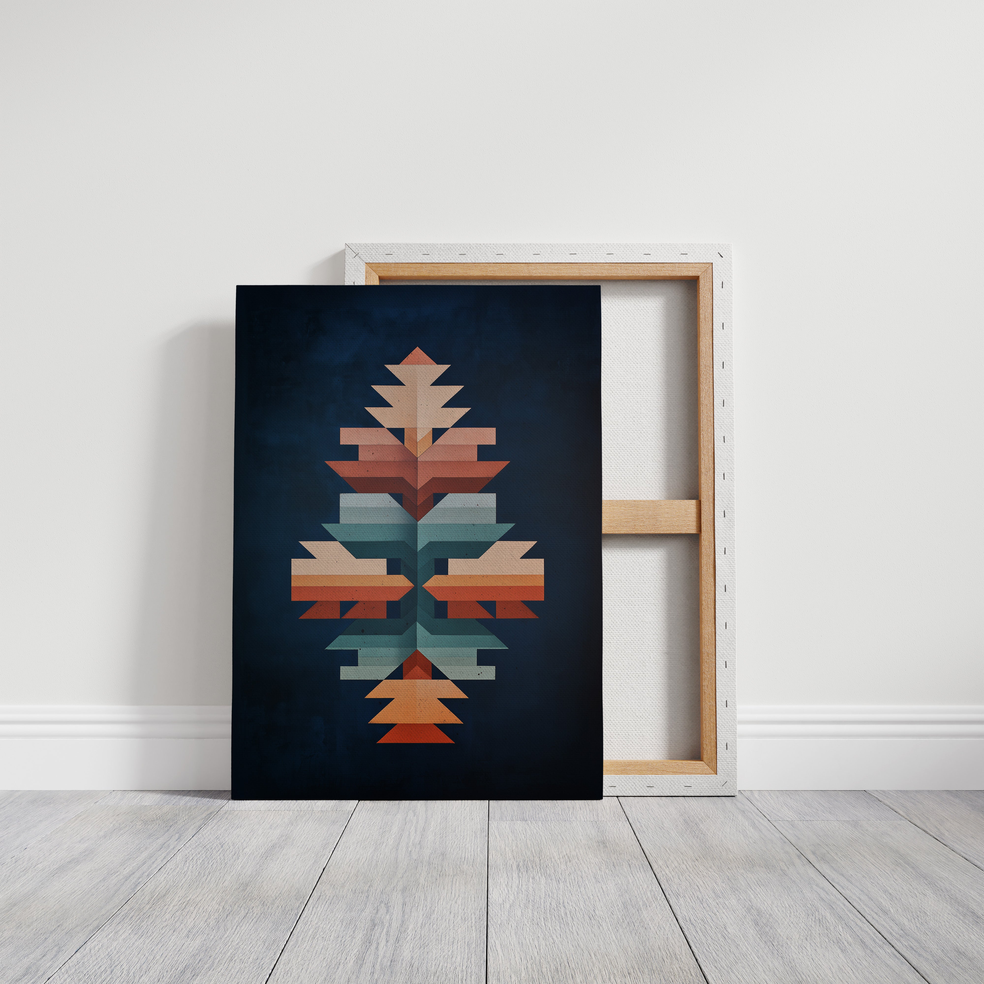 Geometric Totem in Midnight Blue