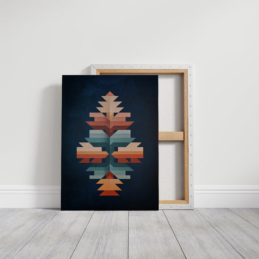 Geometric Totem in Midnight Blue