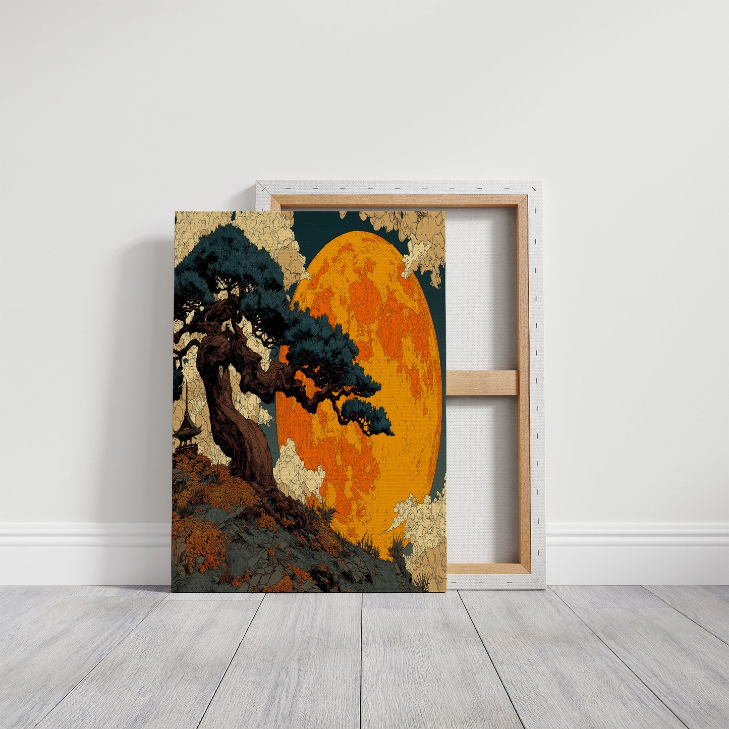 Pine Beneath a Giant Moon