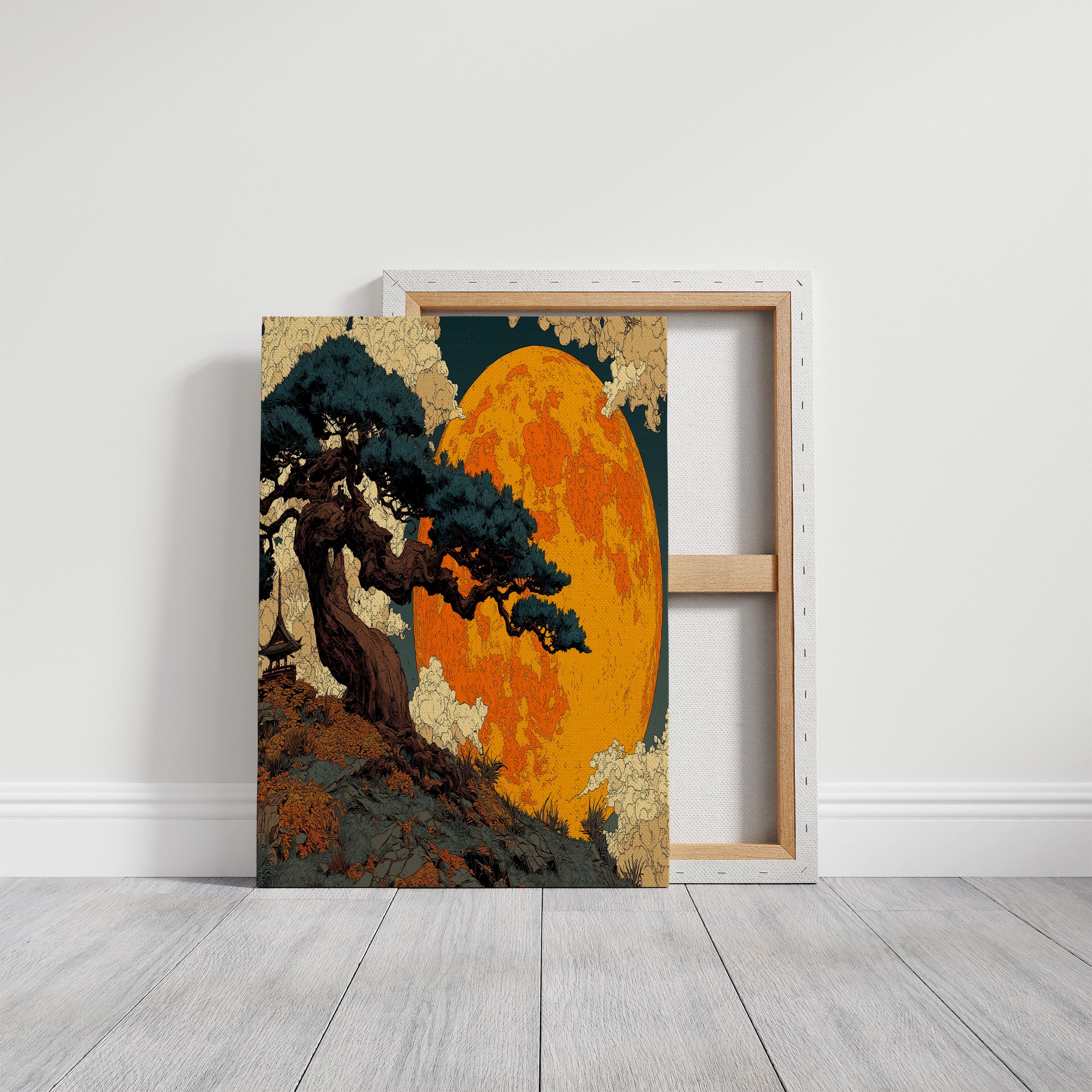 Pine Beneath a Giant Moon