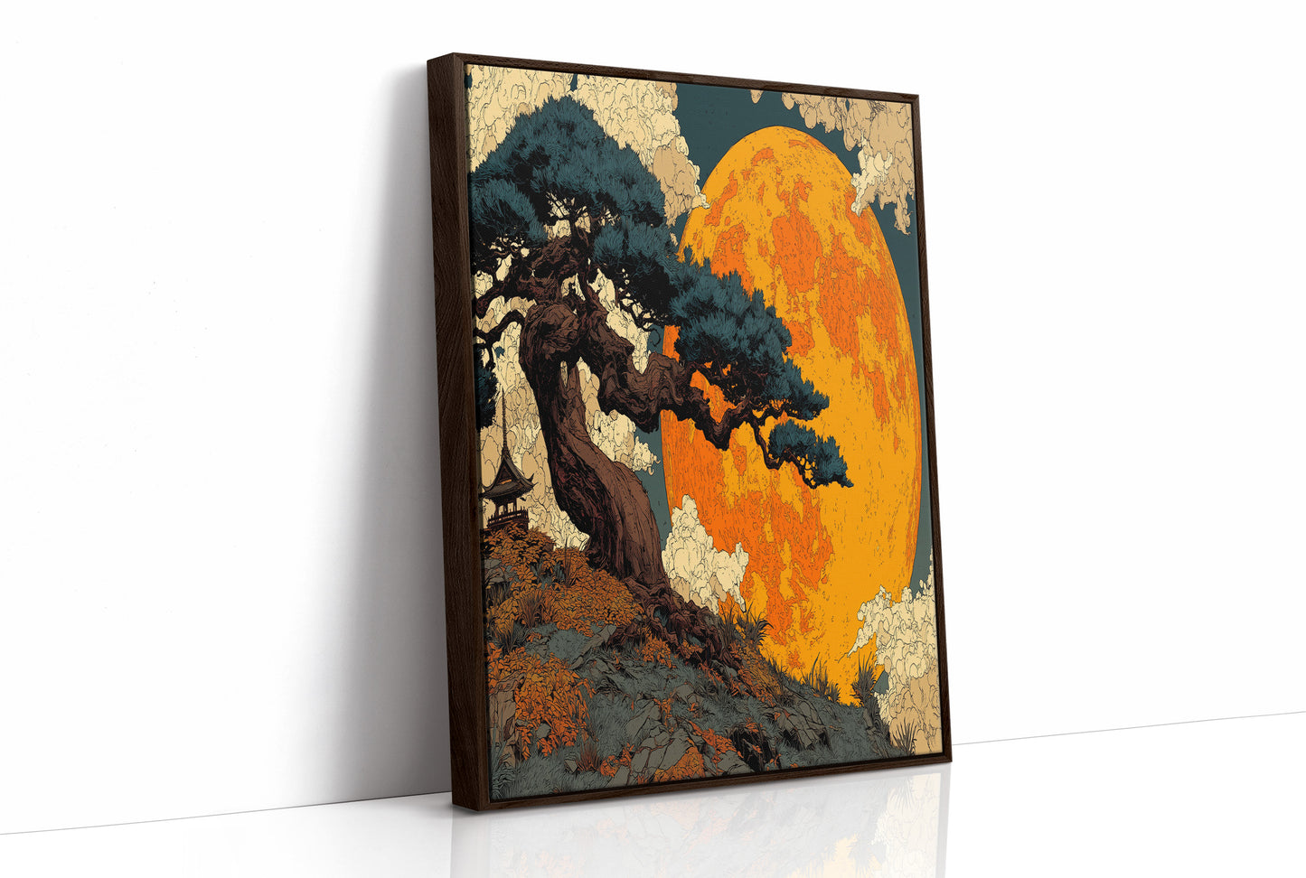 Pine Beneath a Giant Moon