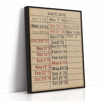 Vintage Library Date Due Card – Retro Paper Texture Wall Art