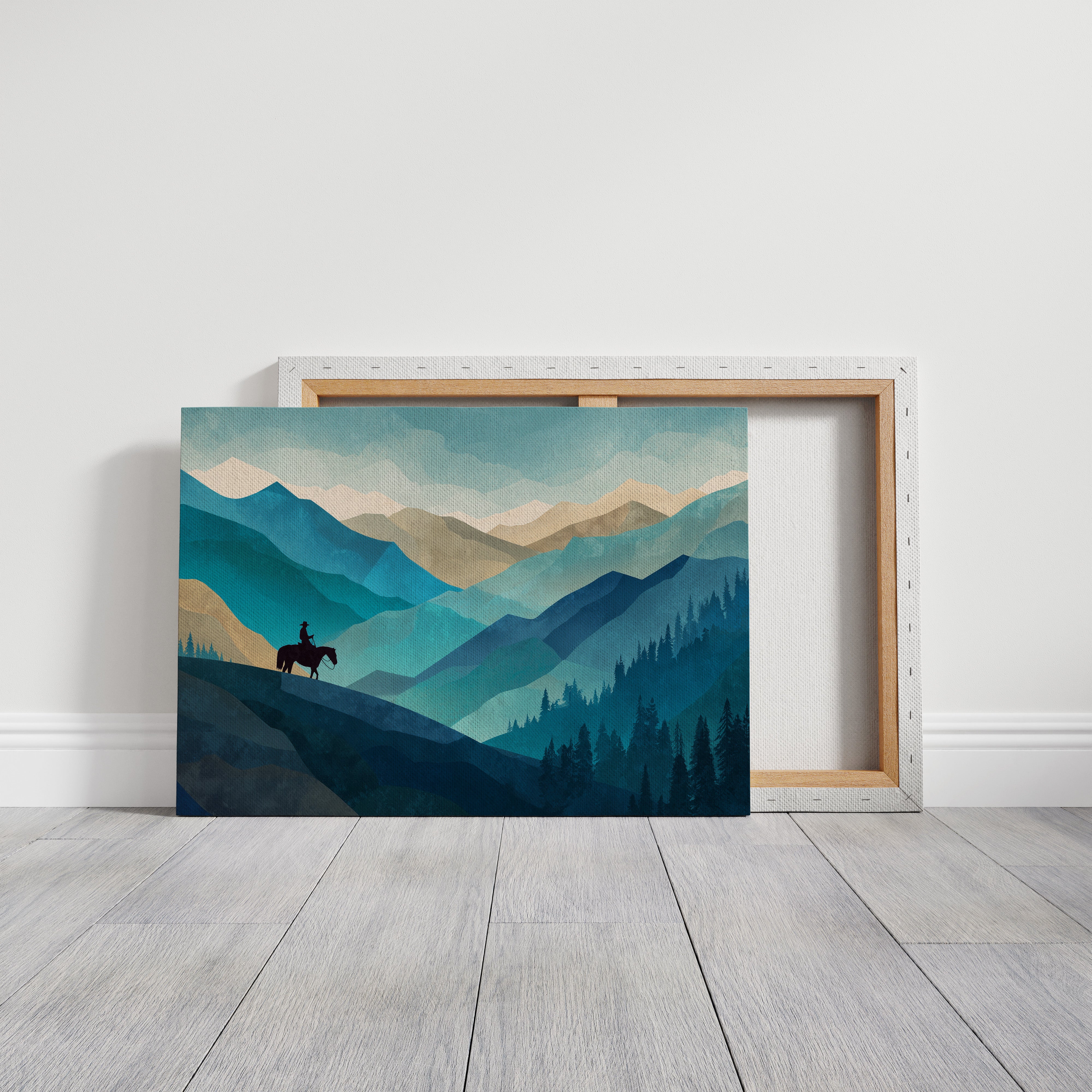 Teal Reverie Across Mountain Waves