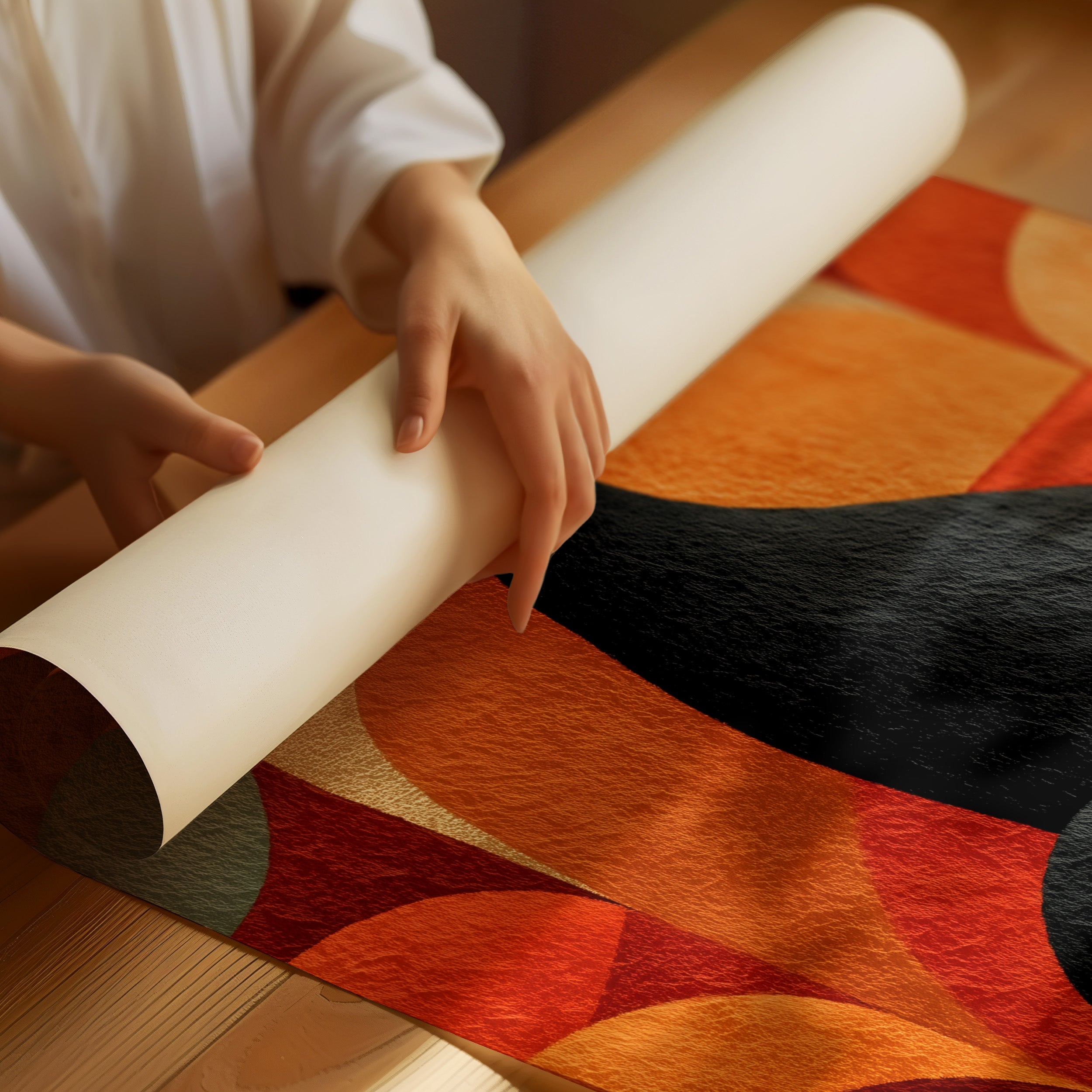 Autumn Cat Dances With Circles