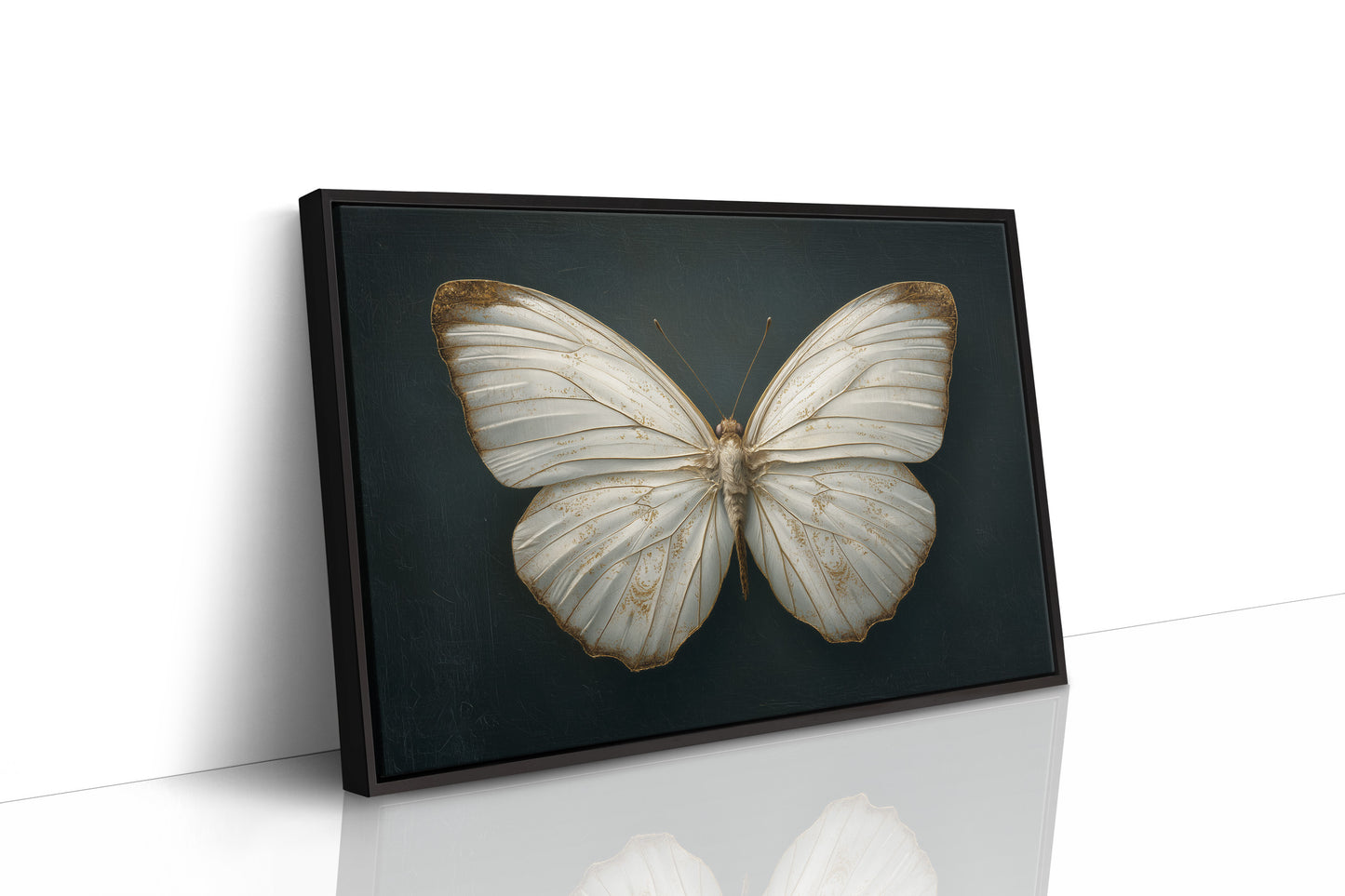 Ivory Wings Against Midnight Blue