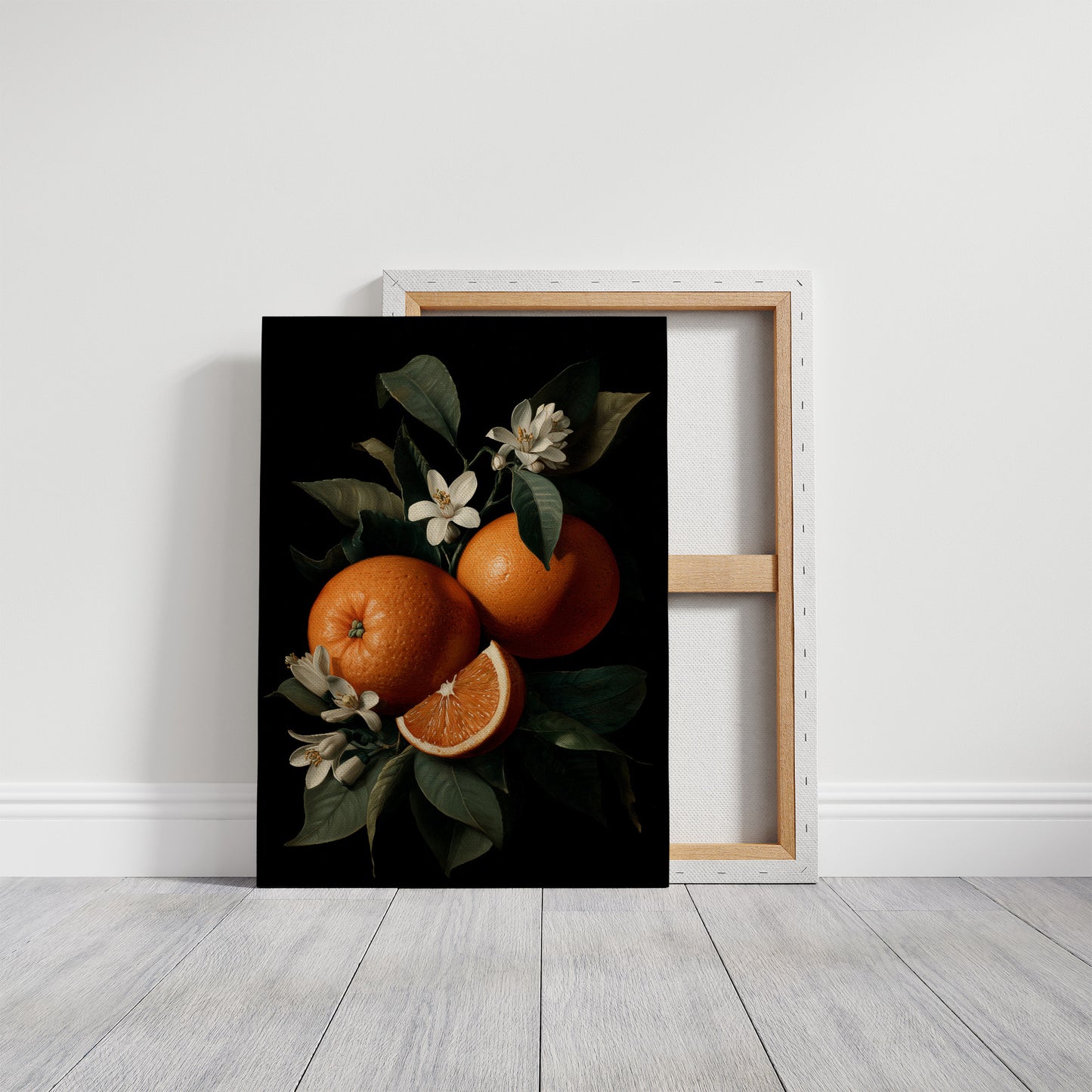 Citrus Blooms Against Midnight Velvet