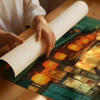 Lanterns Light The Rainy Street