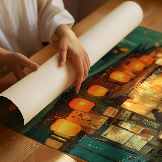 Lanterns Light The Rainy Street