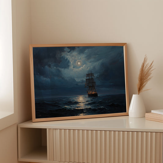 Moonlit Voyage On Ancient Tides