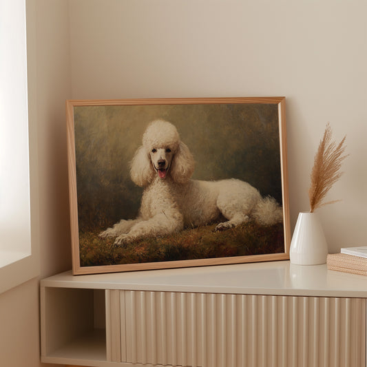 Noble Poodle Rests In Autumn Light